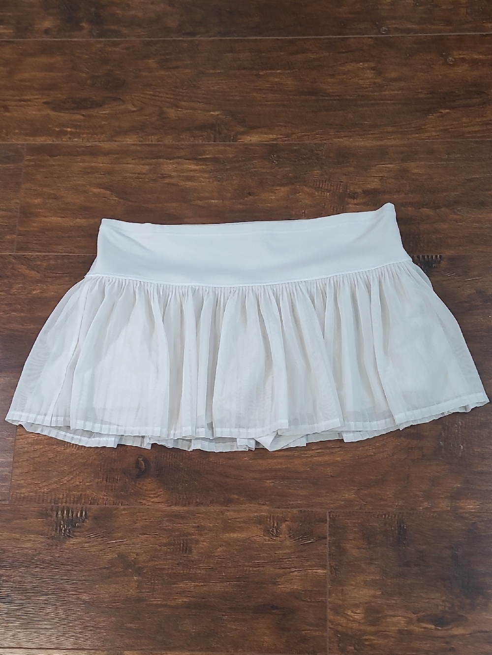 IBKUL essential Pleated Mesh Skort White Golf Tennis Skirt Pickleball Size XL